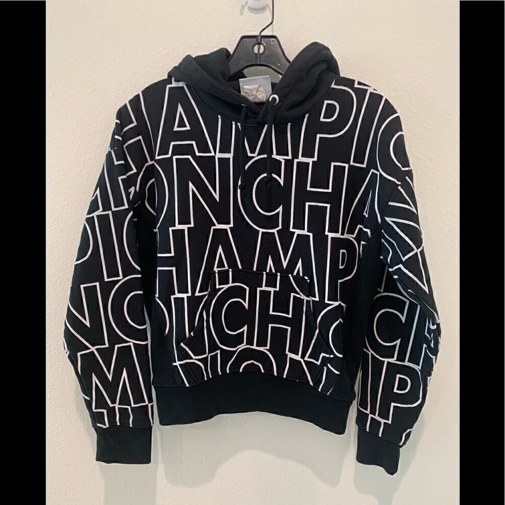 Vintage Champion Reverse Weave Pullover Hood All-over Logo Womens Size Small - Picture 1 of 4
